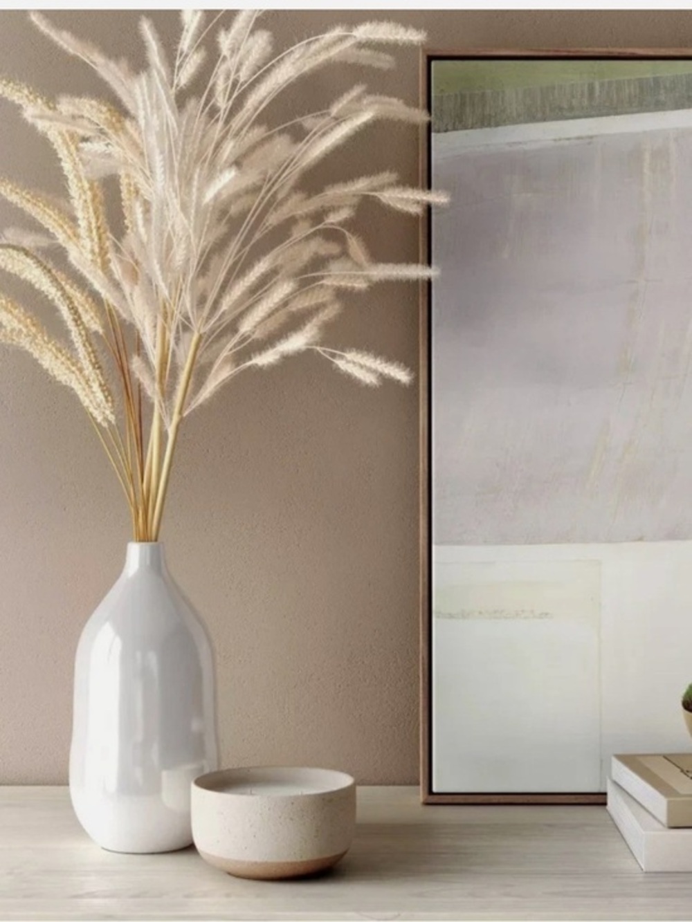 NWT Threshold Wheat & Foxtail Luxe Pink Pampas Arrangement & Ceramic Vase